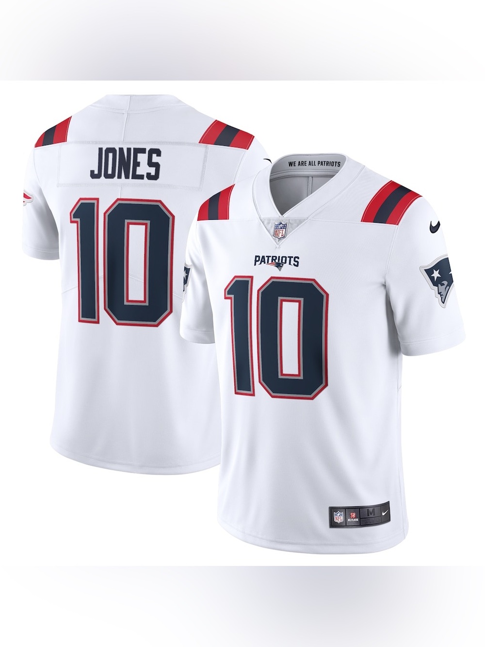 Men's Nike Mac Jones White New England Patriots Vapor Limited Jersey Size XL New